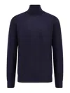 Brunello Cucinelli Cashmere-blend High-neck Sweater In Blue