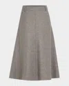 Brunello Cucinelli Wool Skirt In Grey