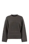 Brunello Cucinelli Women Cashmere And Wool Crew-neck Sweater In Black