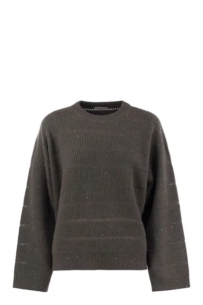 BRUNELLO CUCINELLI BRUNELLO CUCINELLI CASHMERE AND WOOL CREW-NECK SWEATER
