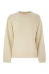 Brunello Cucinelli Women Cashmere And Wool Crew-neck Sweater In White