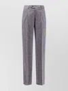 Brunello Cucinelli Men Herringbone Wool And Cashmere Trousers In Gray