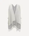 Brunello Cucinelli Cashmere Wool Blend Poncho Cape In Gray