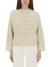Brunello Cucinelli Women Ivory Diamond Cashmere And Wool Sweater