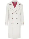 Brunello Cucinelli Long Double-breasted Coat In Beige