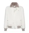 Brunello Cucinelli Cashmere Aviator Jacket In White