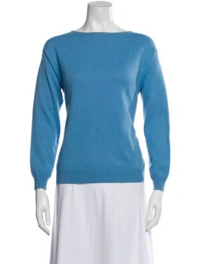 Pre-owned Brunello Cucinelli Cashmere Bateau Neckline Sweater In Blue