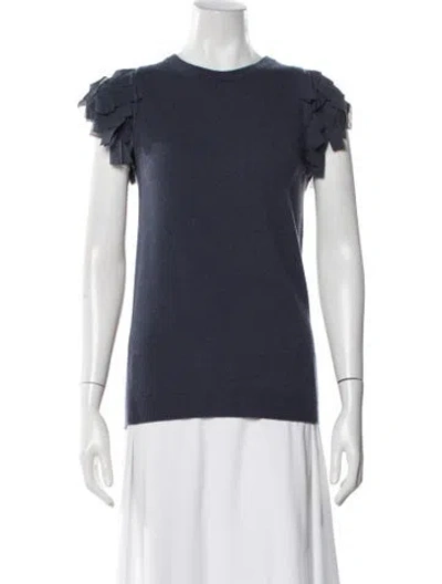 Pre-owned Brunello Cucinelli Cashmere Bateau Neckline Sweater In Blue