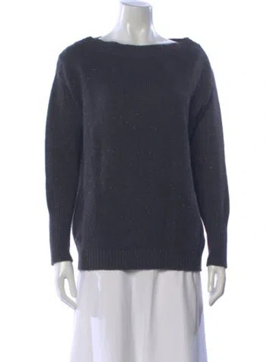 Pre-owned Brunello Cucinelli Cashmere Bateau Neckline Sweater In Blue