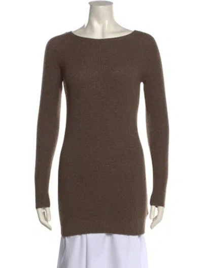 Pre-owned Brunello Cucinelli Cashmere Bateau Neckline Sweater In Brown