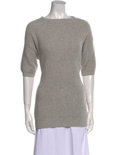 Pre-owned Brunello Cucinelli Cashmere Bateau Neckline Sweater In Gray