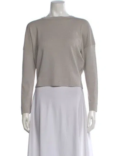 Pre-owned Brunello Cucinelli Cashmere Bateau Neckline Sweater In Gray