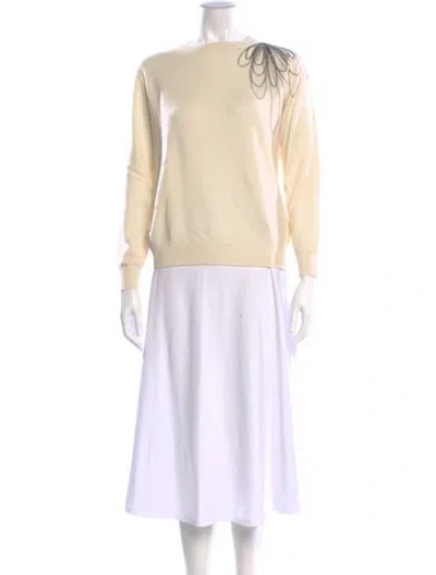 Pre-owned Brunello Cucinelli Cashmere Bateau Neckline Sweater In Neutral