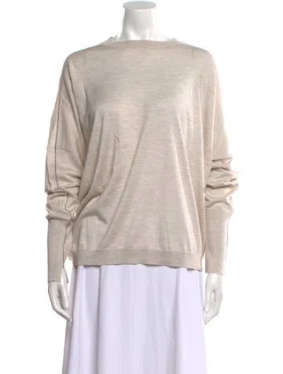 Pre-owned Brunello Cucinelli Cashmere Bateau Neckline Sweater In Neutral