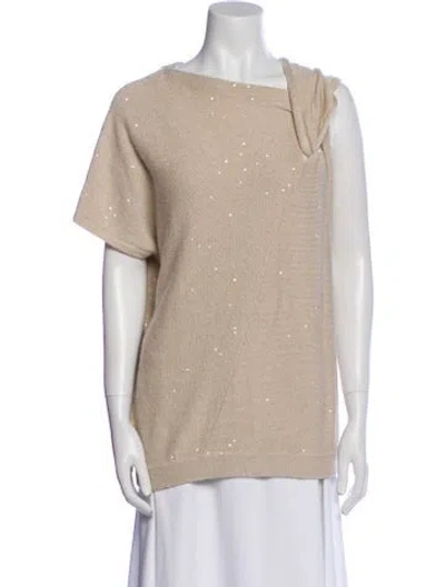 Pre-owned Brunello Cucinelli Cashmere Bateau Neckline Sweater In Neutral