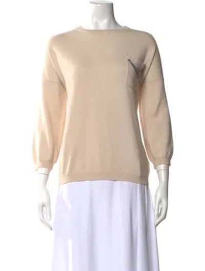 Pre-owned Brunello Cucinelli Cashmere Bateau Neckline Sweater In Neutral