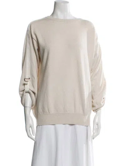 Pre-owned Brunello Cucinelli Cashmere Bateau Neckline Sweater In Neutral