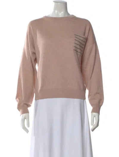Pre-owned Brunello Cucinelli Cashmere Bateau Neckline Sweater In Pink
