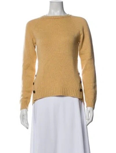 Pre-owned Brunello Cucinelli Cashmere Bateau Neckline Sweater In Yellow