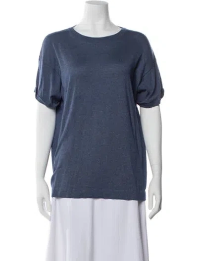 Pre-owned Brunello Cucinelli Cashmere Bateau Neckline T-shirt In Blue