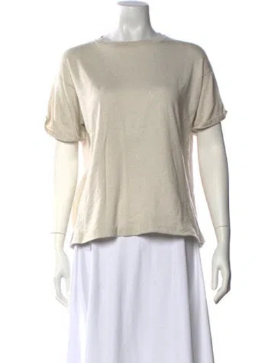 Pre-owned Brunello Cucinelli Cashmere Bateau Neckline T-shirt In Neutral