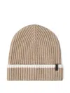 Brunello Cucinelli Contrasting-stripe Ribbed Beanie In Brown