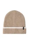 Brunello Cucinelli Contrasting-stripe Ribbed Beanie In Brown
