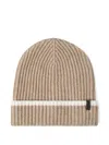 Brunello Cucinelli Contrasting-stripe Ribbed Beanie In Brown