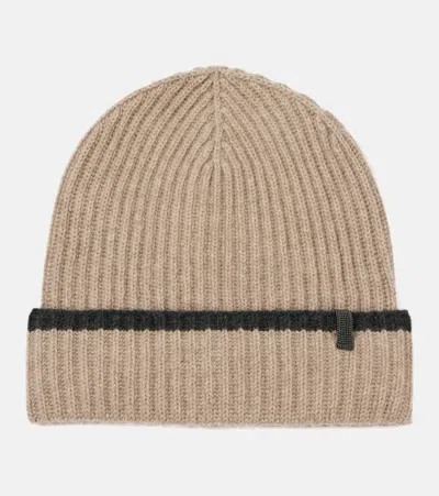 Brunello Cucinelli Cashmere Beanie In Beige