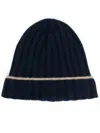 Brunello Cucinelli Men English Rib Cashmere Knit Beanie In Blue