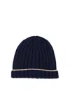 Brunello Cucinelli Ribbed Cashmere Knit Beanie In Blue