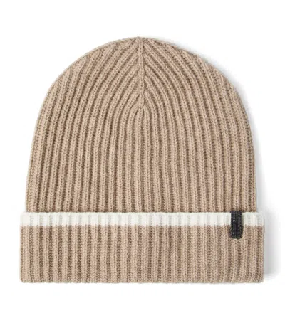 Brunello Cucinelli Cashmere Beanie In Brown