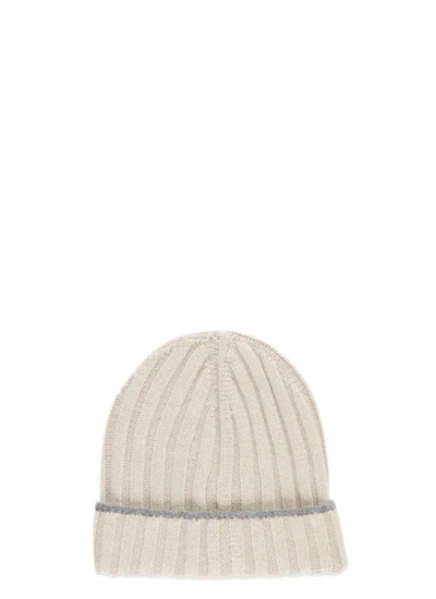 Brunello Cucinelli Cashmere Beanie Cap In White