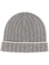 Brunello Cucinelli Cashmere Beanie In Gray