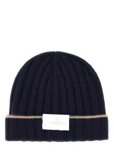 Brunello Cucinelli Cashmere Beanie Hat In Brown