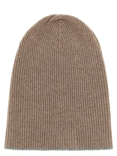 Brunello Cucinelli Cashmere Beanie Hats Beige In Brown