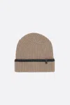 Brunello Cucinelli Cashmere Beanie With Monile In Brown