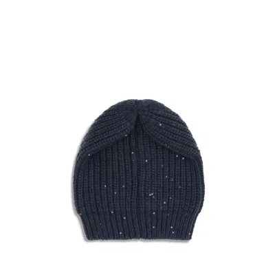 Brunello Cucinelli Cashmere Beanie Women's Hat In Black