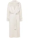 Brunello Cucinelli Cashmere Belted Midi Coat In White