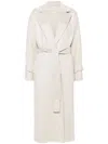 Brunello Cucinelli Cashmere Belted Midi Coat In Nude & Neutrals