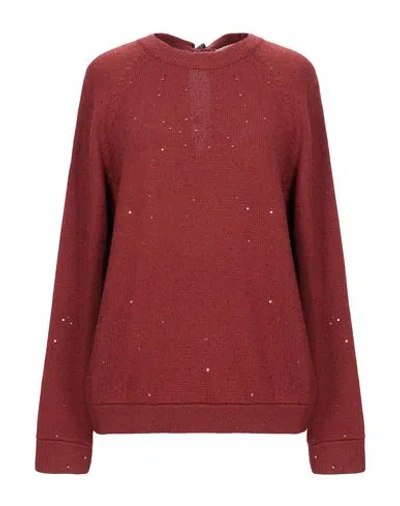 Brunello Cucinelli Cashmere Blend In Brick Red
