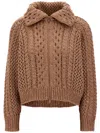 Brunello Cucinelli Embellished Cashmere Blend Cardigan In Brown