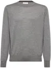 Brunello Cucinelli Ribbed Crew Neck Sweater With Long Sleeves In Grey