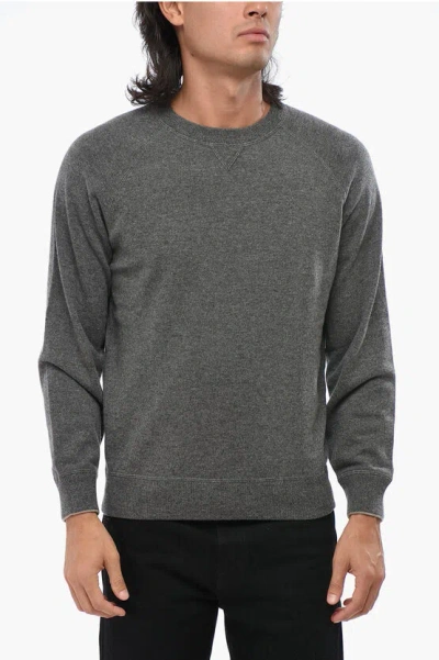 Brunello Cucinelli Cashmere Blend Crew-neck Sweater In Gray
