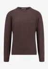 Brunello Cucinelli Cashmere-blend Crewneck Sweater In Brown