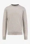 Brunello Cucinelli Cashmere And Silk Crew-neck Sweater In Gray