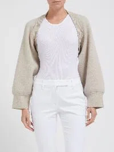 Brunello Cucinelli Cashmere-blend Cropped Cardigan In Neutral