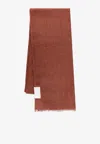 Brunello Cucinelli Cashmere-blend Fringed Scarf In Brown