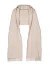 Brunello Cucinelli Knitted Hooded Scarf In Beige