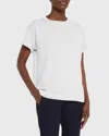 Brunello Cucinelli Cashmere-blend Knit Lurex T-shirt In C9443 Warm White